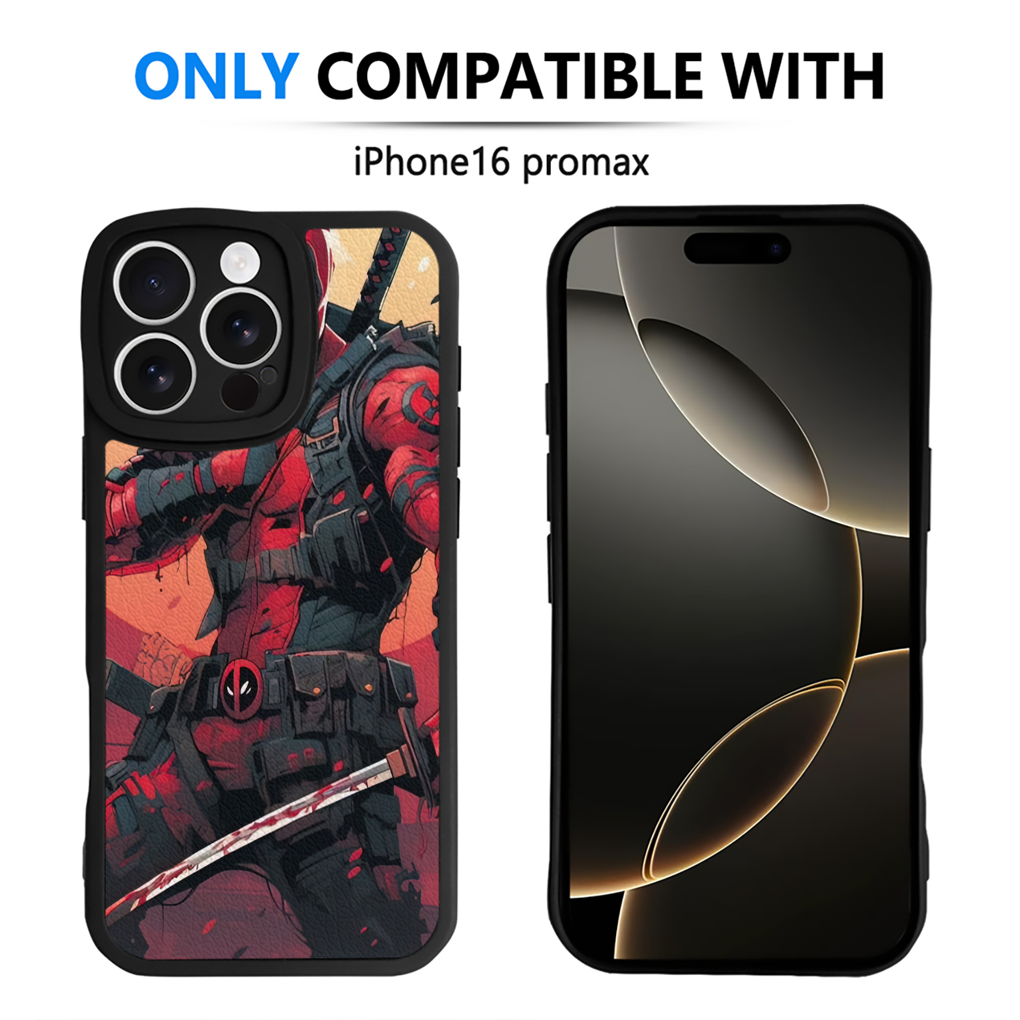 （画像用） Deadpool デッドプール 【iPhone 16シリーズ対応】シリコンスマホケース（レザー調） 材質：シリコン